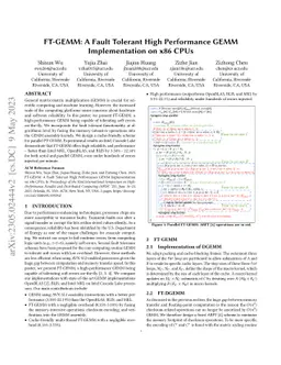 FT-GEMM: A Fault Tolerant High Performance GEMM Implementation on x86
  CPUs