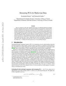 Streaming PCA for Markovian Data