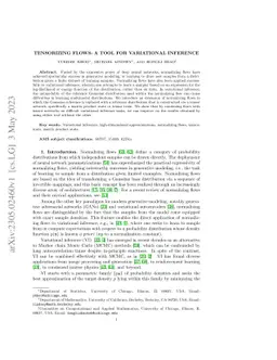 Tensorizing flows: a tool for variational inference