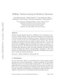 MLHOps: Machine Learning for Healthcare Operations