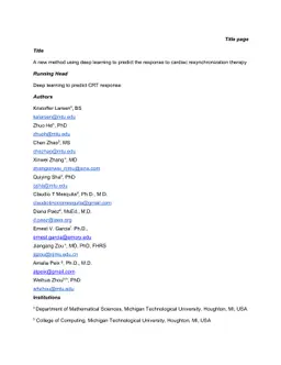 A new method using deep learning to predict the response to cardiac
  resynchronization therapy
