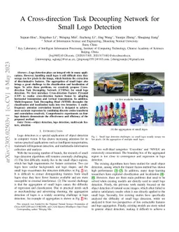 A Cross-direction Task Decoupling Network for Small Logo Detection