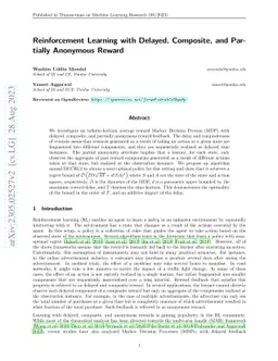 Reinforcement Learning with Delayed, Composite, and Partially Anonymous
  Reward