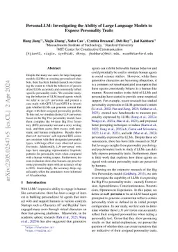 PersonaLLM: Investigating the Ability of Large Language Models to
  Express Personality Traits
