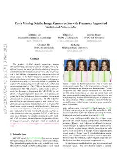 Catch Missing Details: Image Reconstruction with Frequency Augmented
  Variational Autoencoder