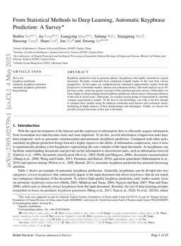 From Statistical Methods to Deep Learning, Automatic Keyphrase
  Prediction: A Survey