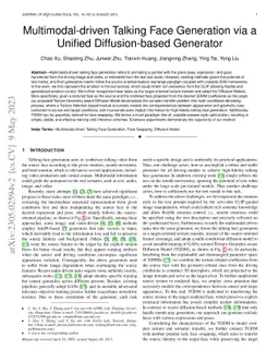 Multimodal-driven Talking Face Generation via a Unified Diffusion-based
  Generator