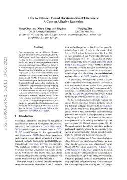 How to Enhance Causal Discrimination of Utterances: A Case on Affective
  Reasoning