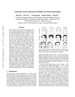 Semantic-aware Generation of Multi-view Portrait Drawings