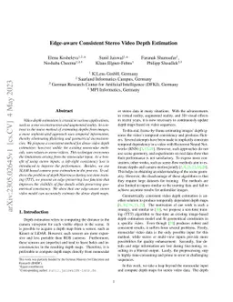 Edge-aware Consistent Stereo Video Depth Estimation