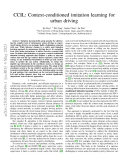 CCIL: Context-conditioned imitation learning for urban driving