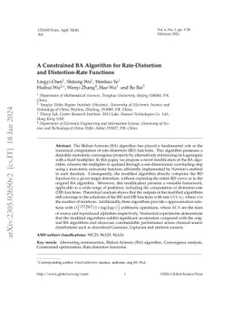 A Constrained BA Algorithm for Rate-Distortion and Distortion-Rate
  Functions