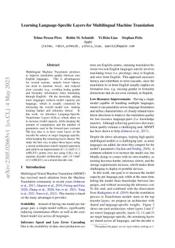 Learning Language-Specific Layers for Multilingual Machine Translation