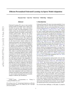 Efficient Personalized Federated Learning via Sparse Model-Adaptation