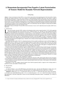 A Momentum-Incorporated Non-Negative Latent Factorization of Tensors
  Model for Dynamic Network Representation