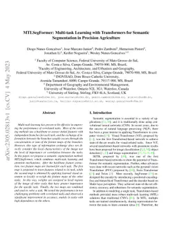 MTLSegFormer: Multi-task Learning with Transformers for Semantic
  Segmentation in Precision Agriculture