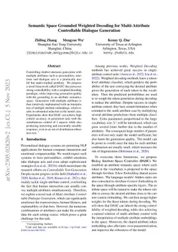 Semantic Space Grounded Weighted Decoding for Multi-Attribute
  Controllable Dialogue Generation