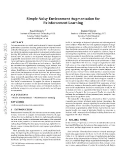 Simple Noisy Environment Augmentation for Reinforcement Learning