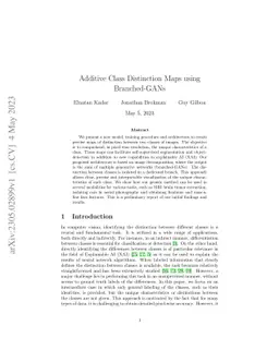 Additive Class Distinction Maps using Branched-GANs