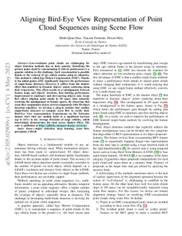 Aligning Bird-Eye View Representation of Point Cloud Sequences using
  Scene Flow