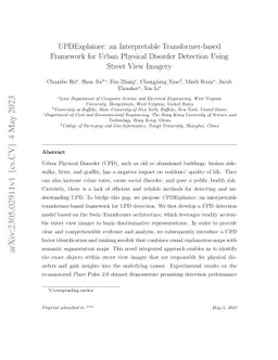 UPDExplainer: an Interpretable Transformer-based Framework for Urban
  Physical Disorder Detection Using Street View Imagery
