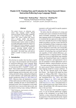Panda LLM: Training Data and Evaluation for Open-Sourced Chinese
  Instruction-Following Large Language Models