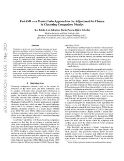 FastAMI -- a Monte Carlo Approach to the Adjustment for Chance in
  Clustering Comparison Metrics
