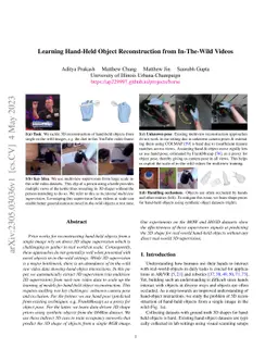 Learning Hand-Held Object Reconstruction from In-The-Wild Videos