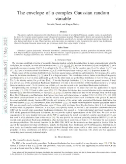 The envelope of a complex Gaussian random variable