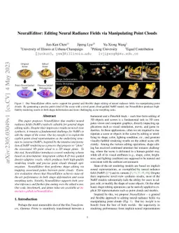 NeuralEditor: Editing Neural Radiance Fields via Manipulating Point
  Clouds