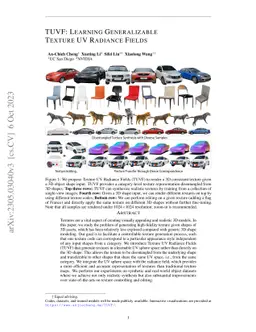 TUVF: Learning Generalizable Texture UV Radiance Fields