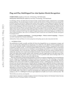 Plug-and-Play Multilingual Few-shot Spoken Words Recognition