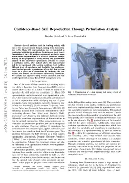 Confidence-Based Skill Reproduction Through Perturbation Analysis