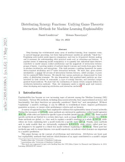 Distributing Synergy Functions: Unifying Game-Theoretic Interaction
  Methods for Machine-Learning Explainability