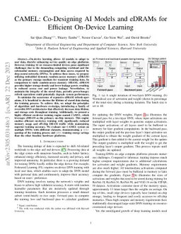 CAMEL: Co-Designing AI Models and Embedded DRAMs for Efficient On-Device
  Learning