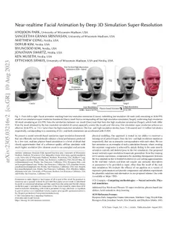 Near-realtime Facial Animation by Deep 3D Simulation Super-Resolution