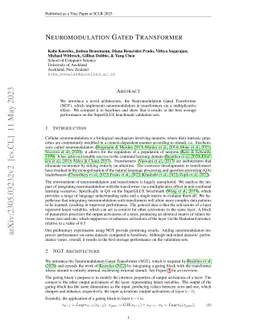Neuromodulation Gated Transformer