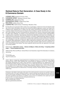 Stylized Data-to-Text Generation: A Case Study in the E-Commerce Domain