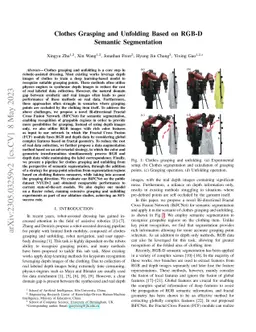 Clothes Grasping and Unfolding Based on RGB-D Semantic Segmentation