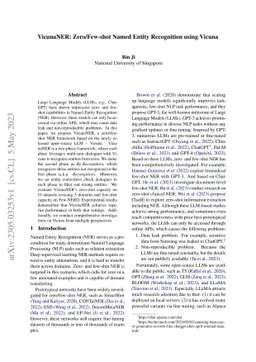 VicunaNER: Zero/Few-shot Named Entity Recognition using Vicuna