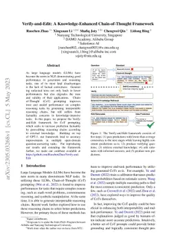 Verify-and-Edit: A Knowledge-Enhanced Chain-of-Thought Framework