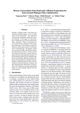 Rescue Conversations from Dead-ends: Efficient Exploration for
  Task-oriented Dialogue Policy Optimization