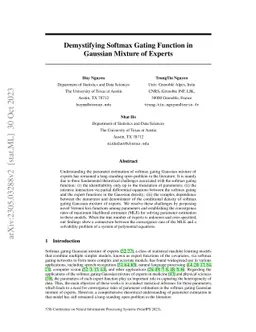 Demystifying Softmax Gating Function in Gaussian Mixture of Experts