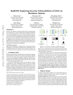 BadSAM: Exploring Security Vulnerabilities of SAM via Backdoor Attacks