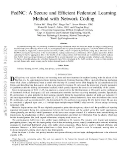 FedNC: A Secure and Efficient Federated Learning Method with Network
  Coding