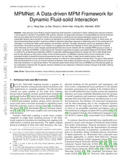 MPMNet: A Data-Driven MPM Framework for Dynamic Fluid-Solid Interaction