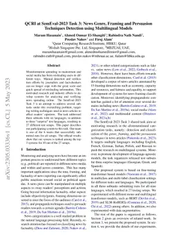 QCRI at SemEval-2023 Task 3: News Genre, Framing and Persuasion
  Techniques Detection using Multilingual Models