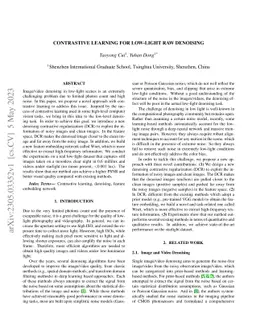 Contrastive Learning for Low-light Raw Denoising