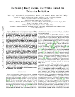 Repairing Deep Neural Networks Based on Behavior Imitation