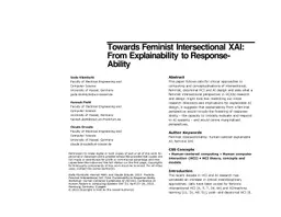 Towards Feminist Intersectional XAI: From Explainability to
  Response-Ability
